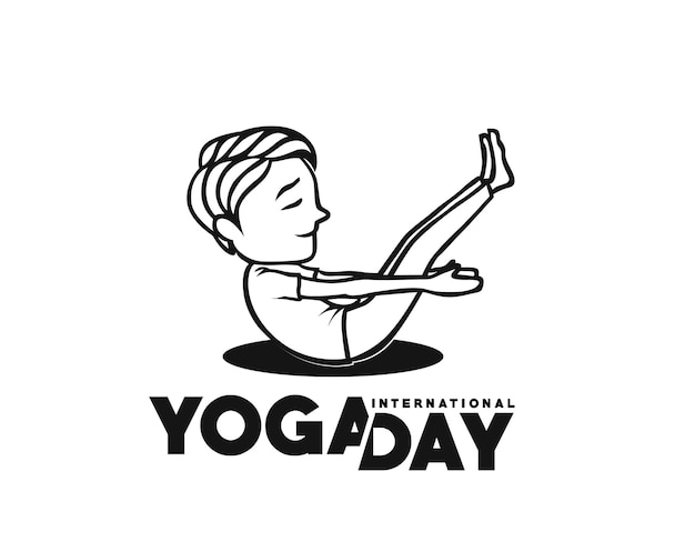 Dia internacional do yoga 21 de junho ilustração vetorial