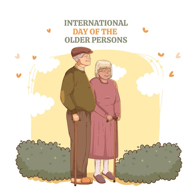 Vetor grátis dia internacional dos anciãos