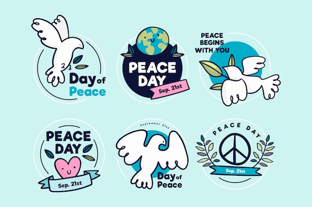 Vetor grátis dia internacional dos emblemas da paz