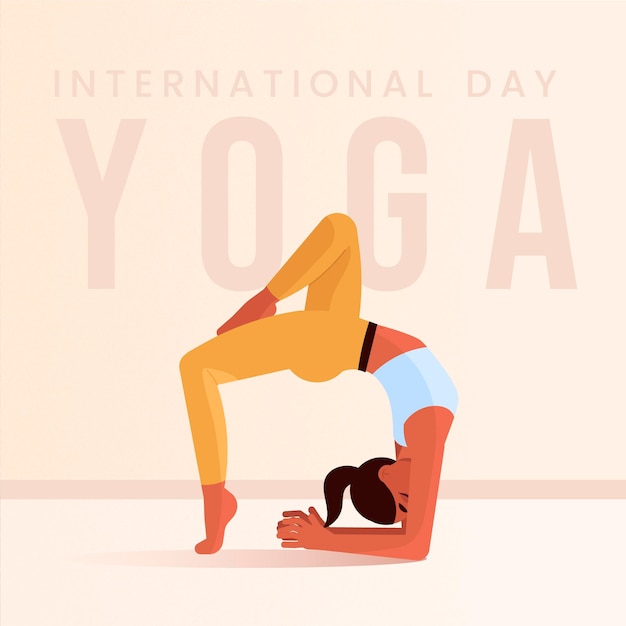 Vetor grátis dia internacional plano da ilustração de ioga