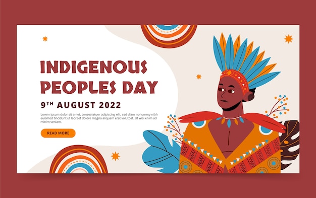 Dia internacional plano do modelo de postagem de mídia social dos povos indígenas do mundo