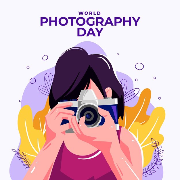 Trabalho Ilustrado Bonito Do Fotografo Vetor Gratis