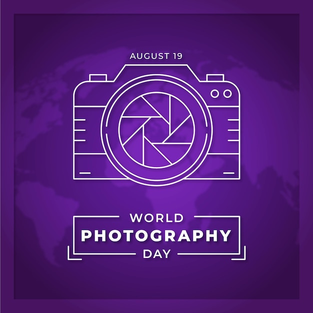 Dia mundial da fotografia design plano