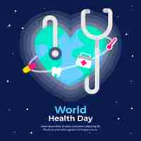Vetor grátis dia mundial da saúde design plano de fundo