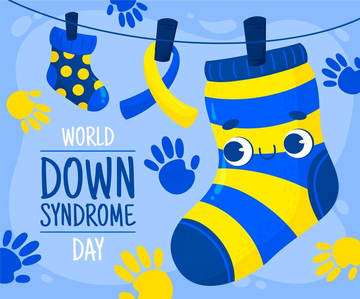 Vetor grátis dia mundial da síndrome de down desenhado à mão