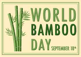 Vetor grátis dia mundial do bambu 18 de setembro