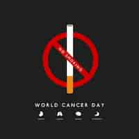 Vetor grátis dia mundial do câncer no smoking poster