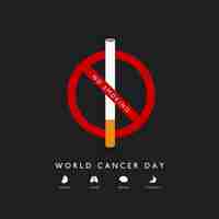 Vetor grátis dia mundial do câncer no smoking poster