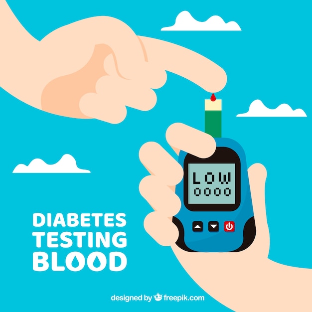 Vetor grátis diabetes testando composição de sangue com design plano