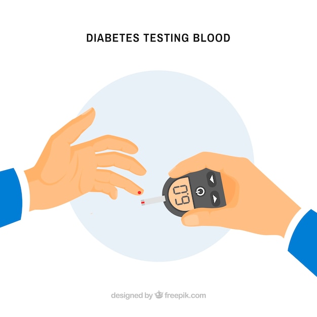 Vetor grátis diabetes, teste de fundo de sangue