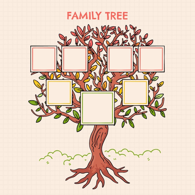 Vetor grátis diagrama da árvore genealógica desenhada à mão