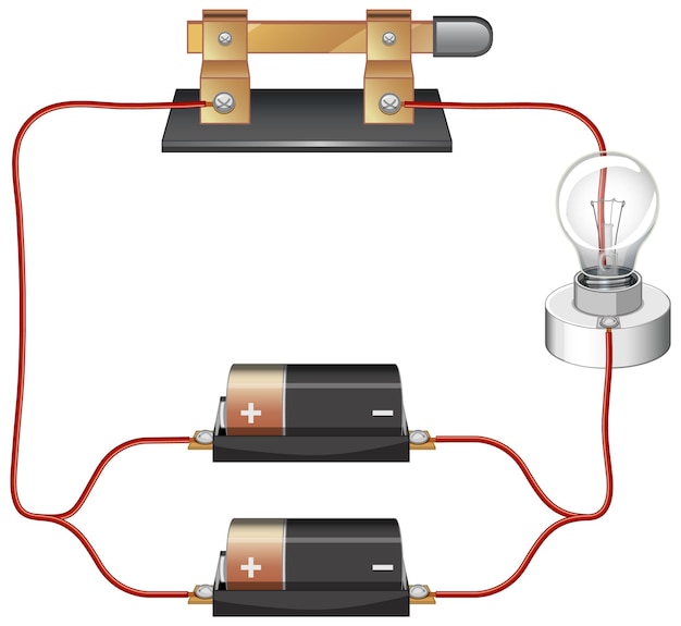 Diagrama de circuito com bateria e lâmpada