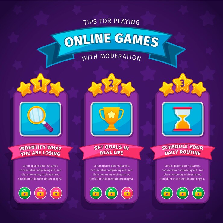Vetor grátis dicas para jogar jogos online com moderação