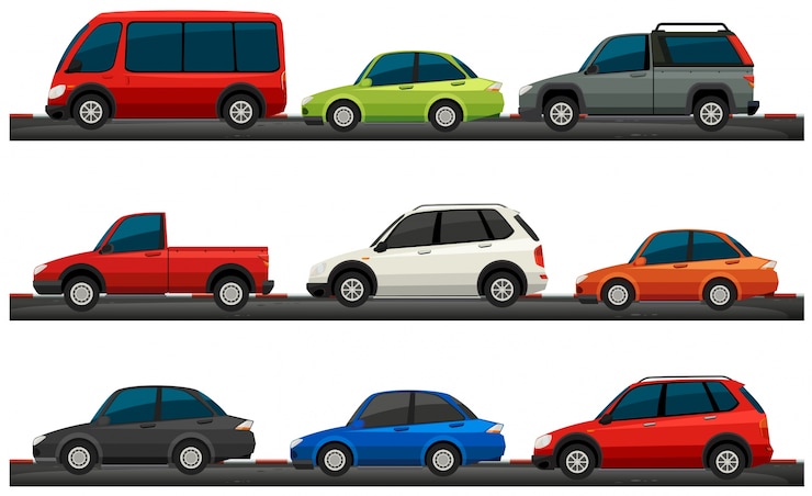 Vetor grátis diferente, tipo, carros, ilustração