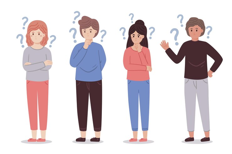 Vetor grátis diferentes pessoas fazendo perguntas ilustradas