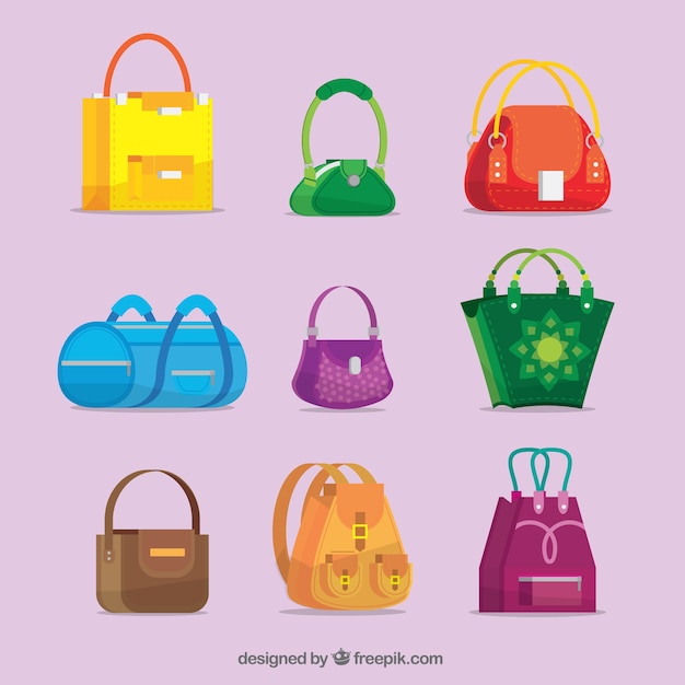 Diferentes tipos de coleção de bolsas