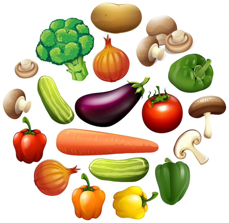 Vetor grátis diferentes tipos de legumes