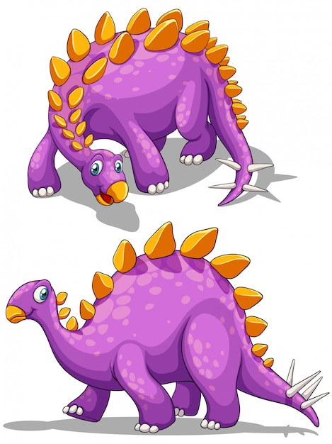 Dinossauro roxo com cauda de picos