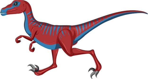 Vetor grátis dinossauro velociraptor no fundo branco