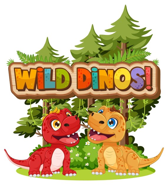 Dinossauros selvagens na floresta