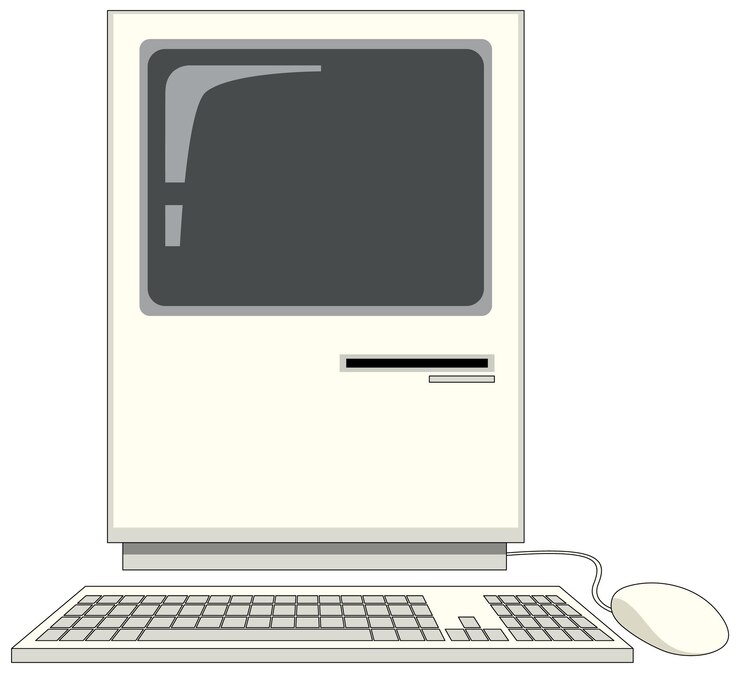 Vetor grátis dispositivo de computador retrô isolado
