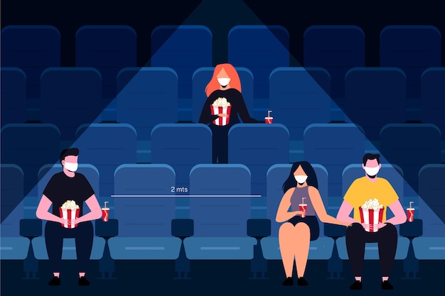 Distanciamento social e método de prevenção nos cinemas