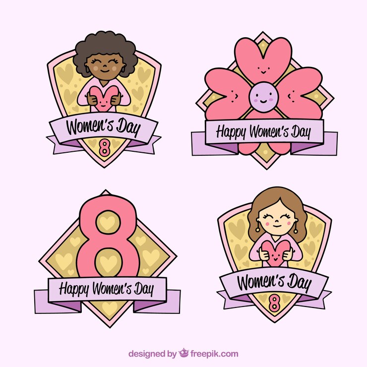 Vetor grátis distinções do dia das mulheres desenhadas à mão