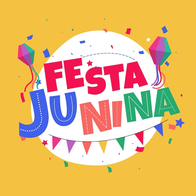 Diversão festa junina celebração design plano