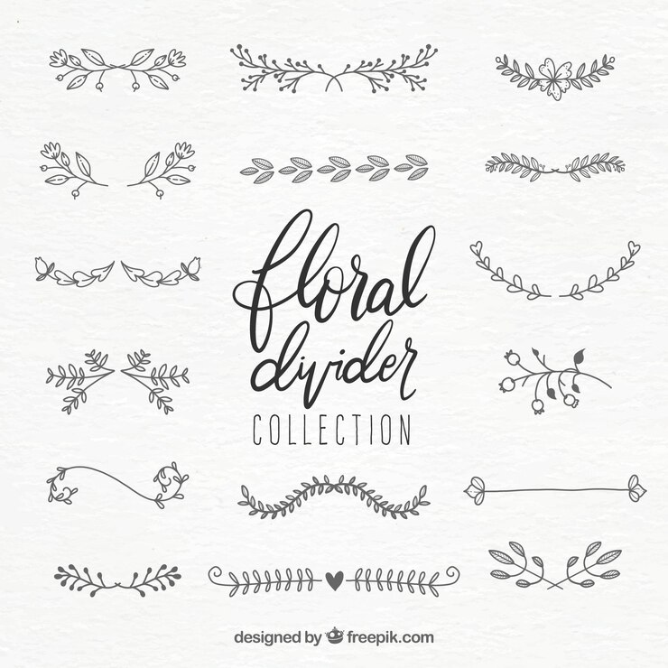 Vetor grátis divisores de coleção com ornamentos florais