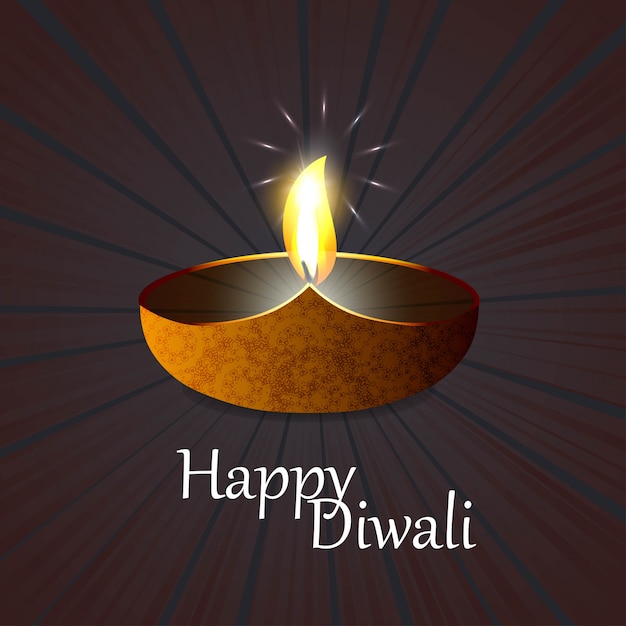 Diwali design fundo escuro e tipografia vector
