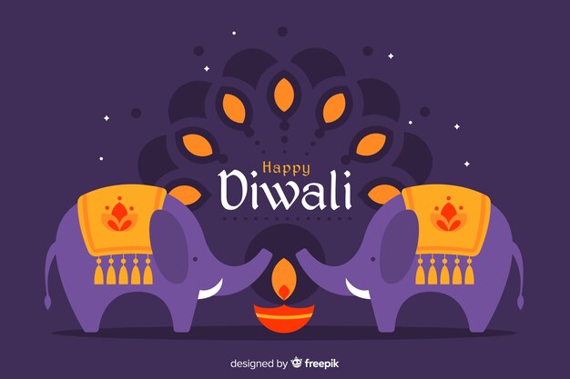 Diwali fundo em design plano