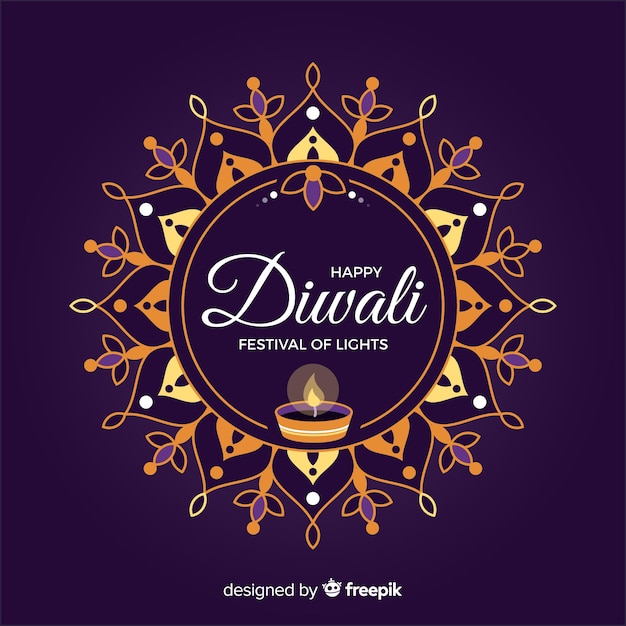 Diwali fundo em design plano