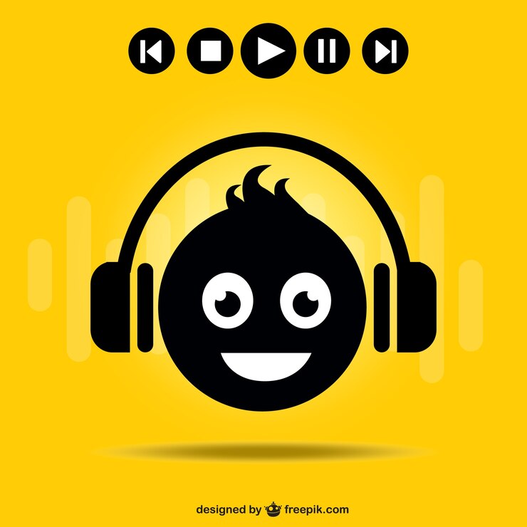 Vetor grátis dj símbolo smiley face