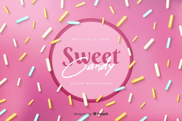 Vetor grátis doce doce com confete delicioso açúcar