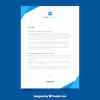 Vetor grátis documento comercial azul e branco