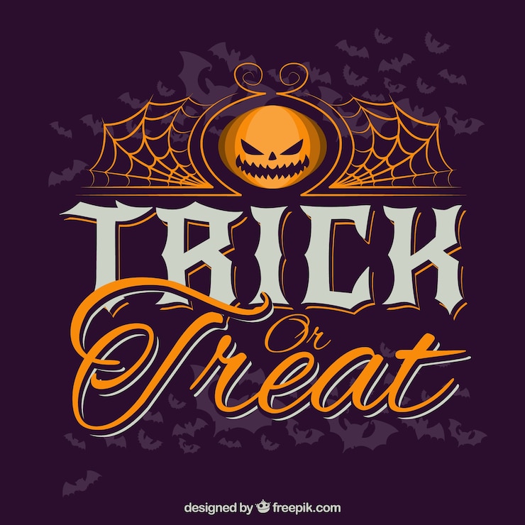 Vetor grátis doçura ou travessura lettering