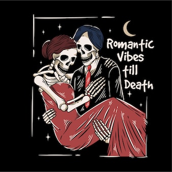Dois amantes românticos do crânio