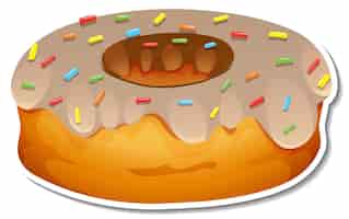 Vetor grátis donut com cobertura de açúcar arco-íris