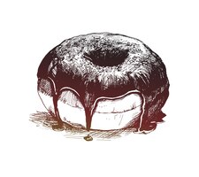 Vetor grátis donut de chocolate donut isolado no fundo branco do vetor
