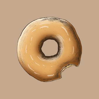 Donut vintage recém-assado