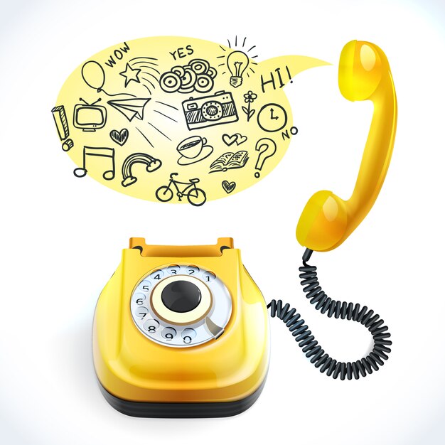 Doodle antigo de telefone