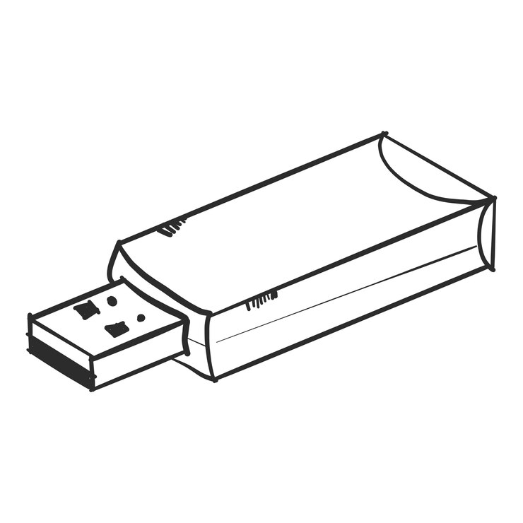 Vetor grátis doodle flashdisk