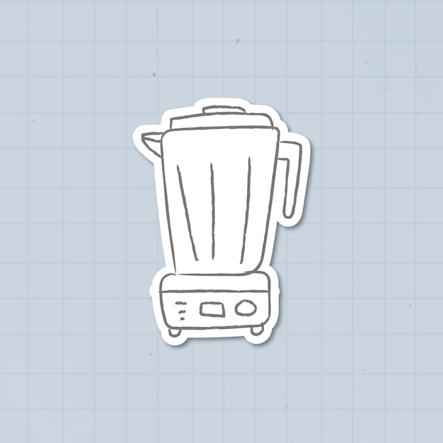 Vetor grátis doodle vetor de adesivo de liquidificador de cozinha