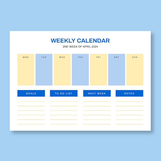 Vetor grátis duotone simples bloqueia calendário semanal