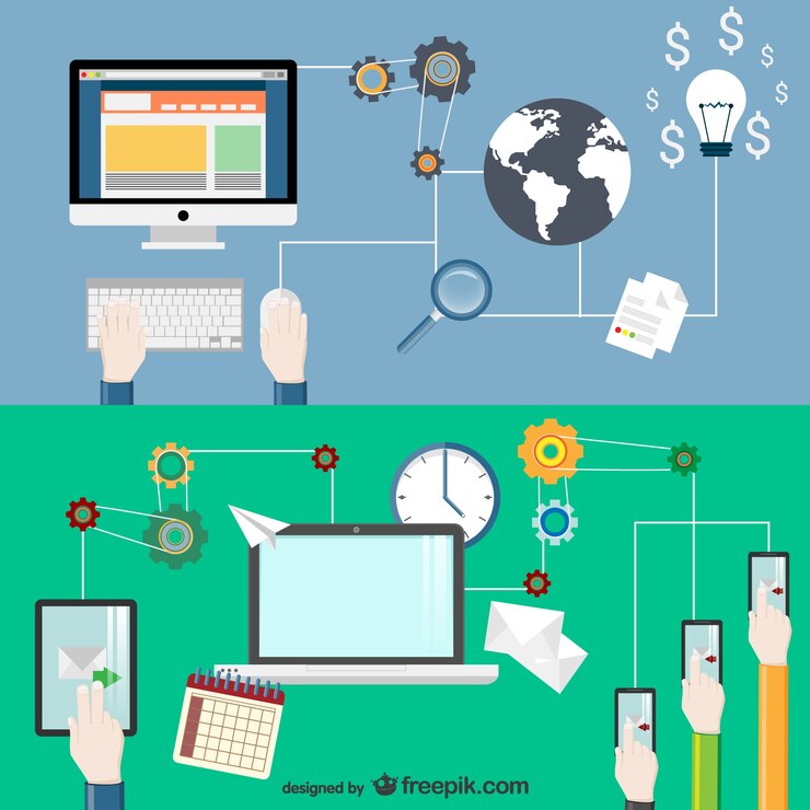 Vetor grátis e-business conceptual vector