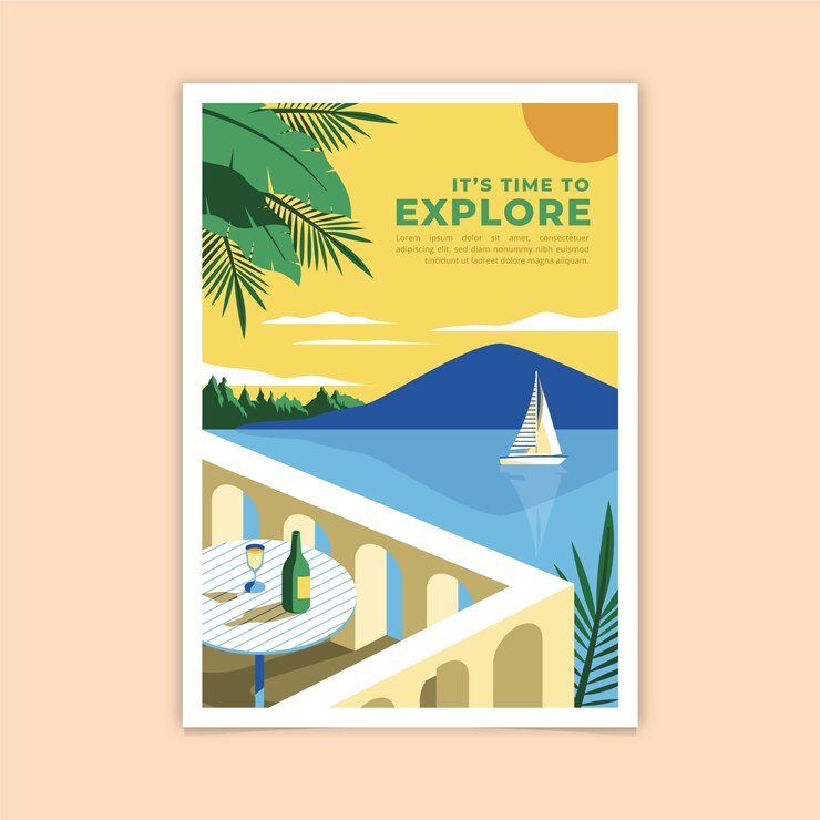 Vetor grátis é hora de explorar o cartaz