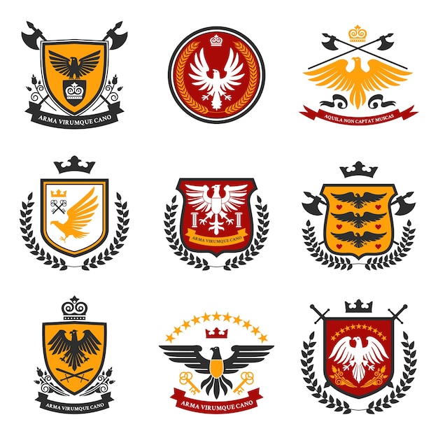 Vetor grátis eagle emblem set