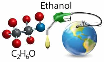 Vetor grátis eanol e fórmula química