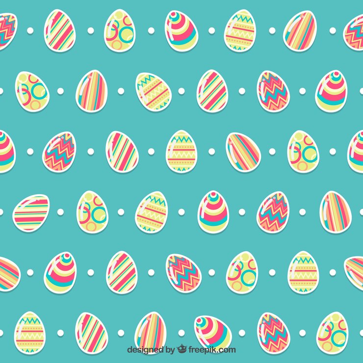 Vetor grátis easter engraçado padrão de ovos