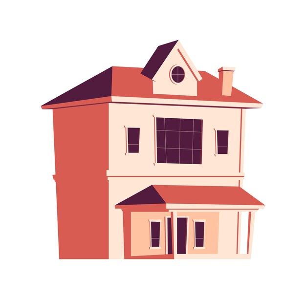 Edifício de casa, ilustração de desenho animado